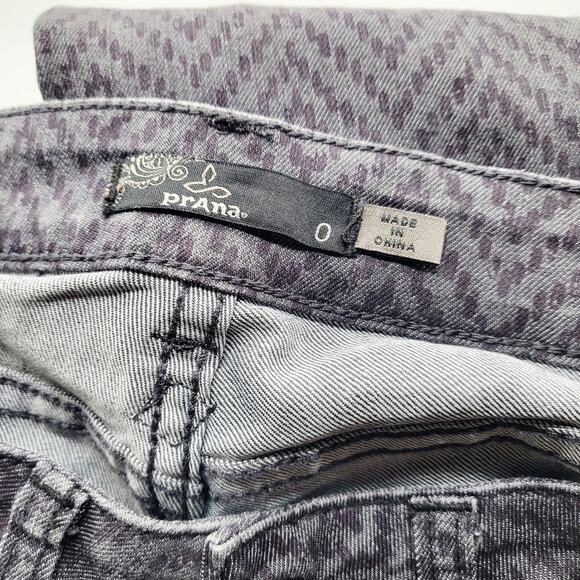 Prana Kara Gray Straight Leg Jeans Chevron Pattern 5-Pockets Women's Size 0 - Picture 7 of 8
